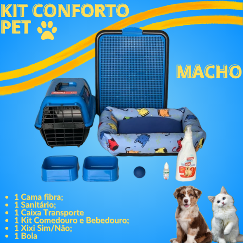 Kit Conforto Para Pets - Caixa Transporte / Caminha / Sanitário