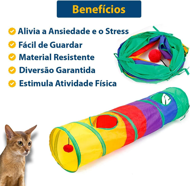 Túnel Labirinto Colorido para Gatos - Cat Toys