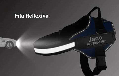 Coleira Peitoral Refletiva Personalizada - ConfortMax