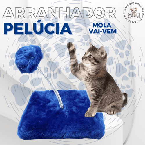 Arranhador Pelúcia de Mola com Bolinha p/ Gatos