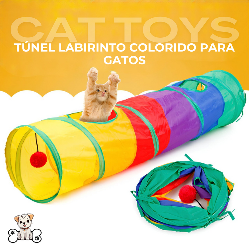 Túnel Labirinto Colorido para Gatos - Cat Toys