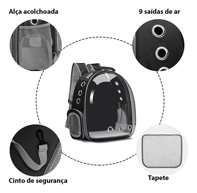 MeowMochila Pet Visao Panoramica - VisionPet