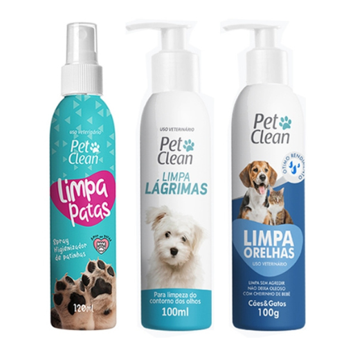 Kit Limpa Lagrimas/Orelha/Patas para Câes e Gato PetClean