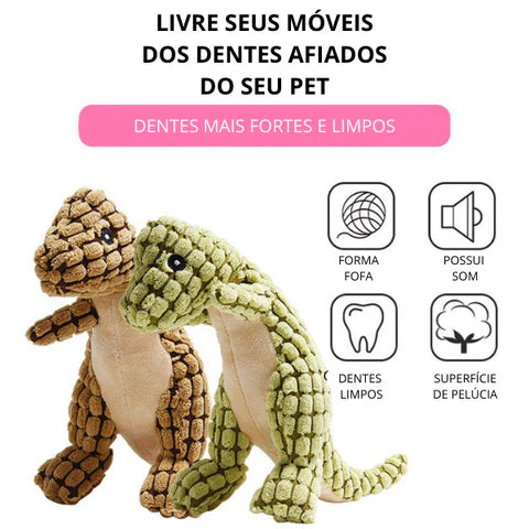 Brinquedo de Pelúcia Resistente a Mordida - Meow Dino