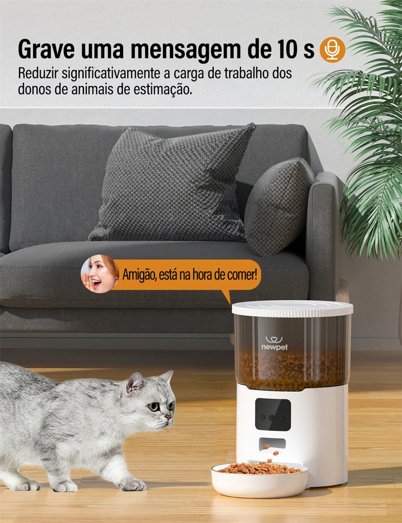 Alimentador 4L Automático p/ Pets via Wi-Fi - NewPet