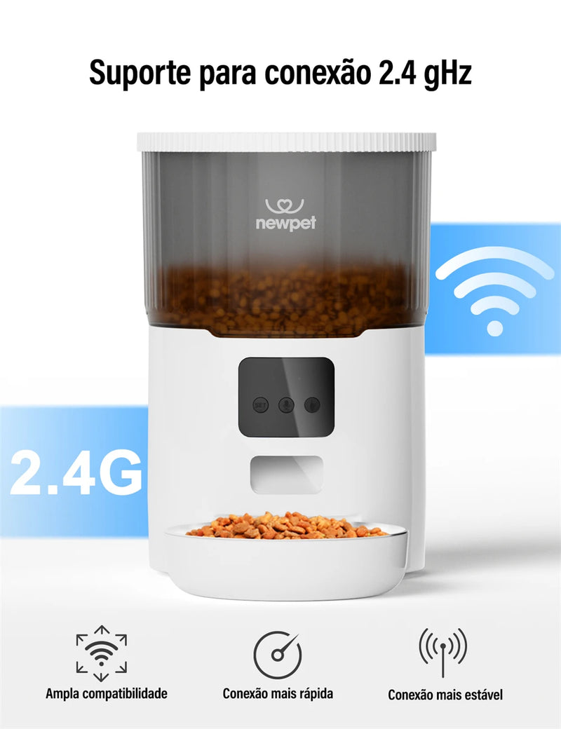 Alimentador 4L Automático p/ Pets via Wi-Fi - NewPet