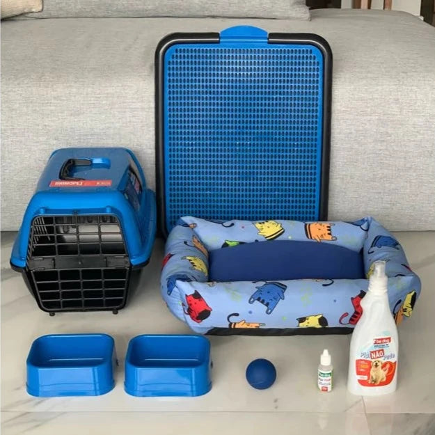 Kit Conforto Para Pets - Caixa Transporte / Caminha / Sanitário