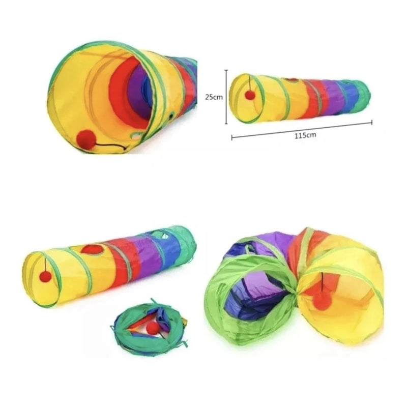 Túnel Labirinto Colorido para Gatos - Cat Toys