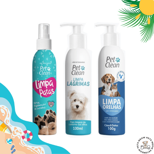 Kit Limpa Lagrimas/Orelha/Patas para Câes e Gato PetClean